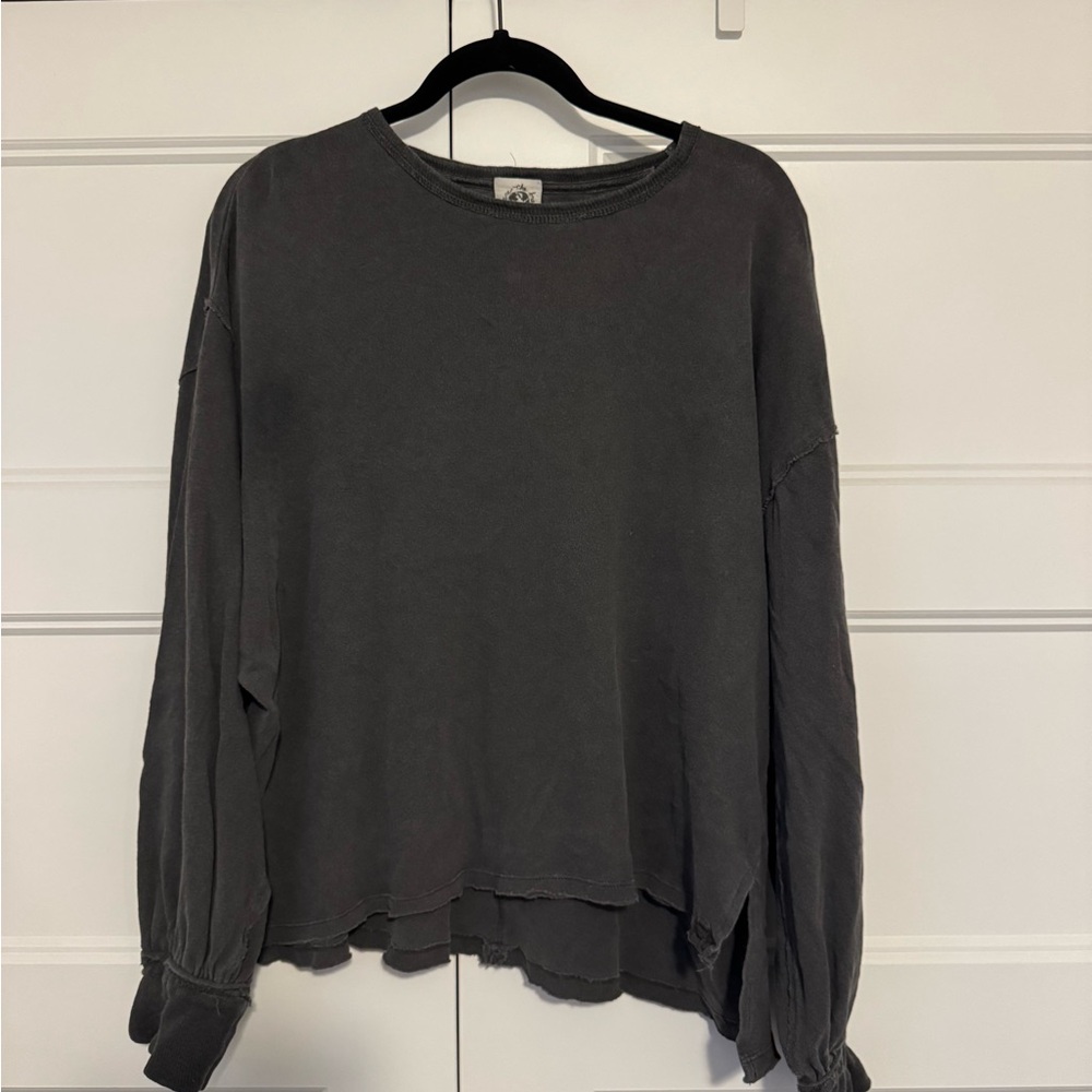 We The Free Dark Gray Long Sleeve Top